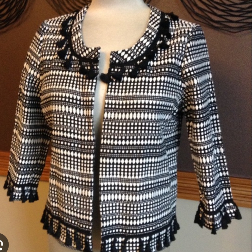 Elegant Black and White Women's Blazer